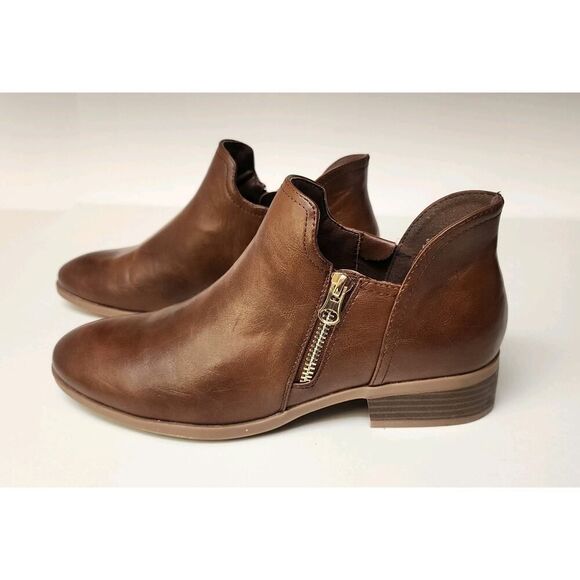 Royu Sophia Faux Leather Ankle Brown Boots Size 9.5M Memory Foam - Picture 3 of 8